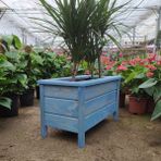 Evmodo Ahşap Saksı Dış Mekan Çiçeklik Ahşap Dekoratif Okyanus Mavisi Bahçe Saksısı