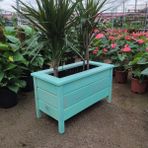 Evmodo Ahşap Saksı Dış Mekan Çiçeklik Ahşap Dekoratif Turkuaz Bahçe Saksısı