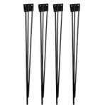Evnalia 54 Cm Metal Firkete Tel Ayak 4'lü Set Kaşıklık Kütük Orta Sehpa Zigon Ayağı Siyah (vida Tapa Dahil)