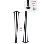 Evnalia 85 Cm Petek Üstü Raf & Dresuar Ayağı Metal Profil Boru Firkete Ayak Yüksek Bar Masası 2 Adet Pingolu