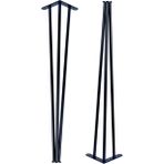 Evnalia 85 cm Pingolu Dresuar Ayağı Metal Profil Boru Ayak Kütük Yüksek Bar Masası Siyah (2 Adet)