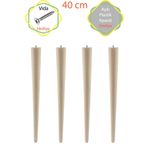 Evnalia Ahşap Ham Ayak 40 Cm 4'lü Set Kütük Masa Orta Sehpa Zigon Ayağı