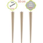 Evnalia Ahşap Ham Ayak 50 cm 3/'lü Set Kütük Masa Orta Sehpa Zigon Ayağı - Açık Kahve - Konik