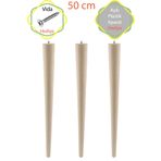Evnalia Ahşap Ham Ayak 50 Cm 3'lü Set Kütük Masa Orta Sehpa Zigon Ayağı