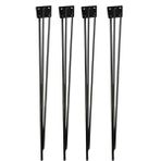 Evnalia Metal Firkete Ayak 50 cm 4'lü Set Kaşıklık Orta Sehpa Zigon Kütük Ayak - Siyah