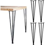 Evnalia Metal Profil Boru Ayak Kütük Yemek Çalışma Masası Dresuar Ayağı 73 cm (4 Adet) - Siyah