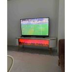 Evnesya Desing Tv Sehpası Full Şömineli 170 cm Beyaz