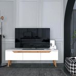 Evo Ahşap Ayaklı 210 Cm Beyaz Tv Ünitesi