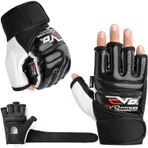 EVO Fitness Deri MMA Eldivenleri Muay Thai Jel Kickboks Grappling Müsabaka Eğitimi UFC Kafes Dövüş Eldiveni Boks Torbası Dövüş Sanatları Karate (Siyah, M)
