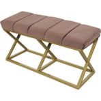 Evodeko Altın Kahve Bench Puf