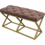 Evodeko Gold Bench Açık Kahverengi Puf