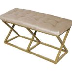 Evodeko Gold Beyaz Bench Puf
