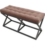 Evodeko Kahve - Siyah Bench Puf - Açık Kahverengi