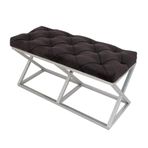 Evodeko Kapitone Siyah Gümüş Bench Puf