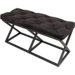 Evodeko Simsiyah Kapitone Bench Puf