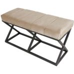 Evodeko Siyah Krem Yarmalı Bench Puf