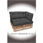 EVOKE Dış Ve Iç Mekan Palet Bahçe Balkon Havuz Başı Yer Minderi Koltuk Minderi Takımı -GRİ 120 x 80