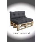 Evoke Kış Bahçesi, Balkon Minderi, Oturma Ve Yer Minderi Iç Ve Dış Mekan Palet Minderi - Antrasit Teşhir