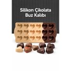 evolis kitchen 1 Adet Isıya Dayanıklı Yanmaz Yapışmaz 1 Adet Silikon Kalpli Çikolata Kalıbı -Buz Kalıbı