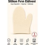 Evolis Kitchen 1 Adet Silikon Isıya Dayanıklı Yanmaz Yapışma Yapmaz Fırın Eldiveni Krem