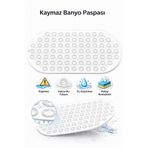 evolis kitchen 1 Adet Vantuzlu Banyo Ve Duş Vakumlu Kaydırmaz Ayak Masaj Paspası 70 x36cm Beyaz Duş Paspası