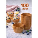 evolis kitchen 100 Adet Kraft Kağıt Kek Kapsülü Muffin Cupcake Kek Kapsülü 100 Lü Kek Kalıbı