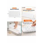 evolis kitchen Islak Zeminlerde Vantuzlu Banyo Ve Duş Kaydırmaz Paspası 70x36 cm( BEYAZ )