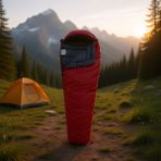 Evolite Dreamer Ultralight -32°C Kırmızı Uyku Tulumu Kış Mevsimi İçin Hafif ve Kompakt - 3081 - Sol