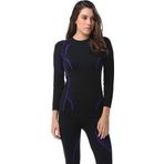 Evolite Thermowear Bayan Termal Üst İçlik L-XL Siyah-Mor E-3125