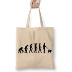 Evolution Pug Evrim Köpek Bez Çanta Uzun Saplı - Açık Bej - 40 X 40