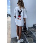Evomind Kadın Mickey Mouse Baskılı T-shirt