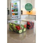 EVONİTA 2'Lİ XXL Kapaklı Şeffaf Büyük Buzdolabı Düzenleyici Saklama Kabı 32.5x20x14.5 cm Gıda Organizer
