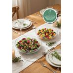 EVONİTA Şeffaf Sunum Salata Kasesi 24 cm – Meyve Servis Kabartma Desenli Hafif Dayanıklı Kap