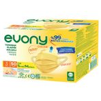Evony 50 Adet Elastik Kulaklıklı Color Sarı Cerrahi Maske