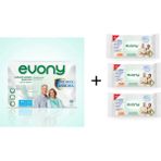 EVONY Hasta Bezi 30LU Medium Orta Beden+ Vücut ve Perine Temizlime Havlusu 48 Büyük Yaprak