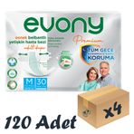 Evony Premium Yetişkin Bel Bantlı Tekstil Yüzey M Orta 120 Adet Hasta Bezi