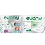 Evony Yetişkin Bel Bantlı Tekstil Yüzey Büyük 30 Adet Premium Hasta Bezi+30 Adet Yatak Koruyucu Örtü