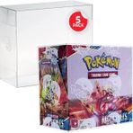 EVORETRO Pokemon Büyük Yükseltici Kutu için Vitrin (Mevcut) - PET Şeffaf Koruyucu Kılıf Pokemon Kart Koleksiyonu ile Uyumlu - 0,50 MM Kalın İstiflenebilir Saklama (5'li Paket)