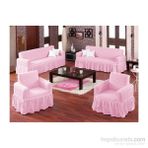 Evory Home Bürümcük Maxi Pembe (3+3+1+1) Koltuk Örtüsü