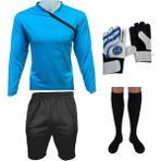 Evox Kaleci Forma Set Forma+ Şort+ Çorap +Kaleci Eldiven Takım - Mavi
