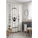 EVPANYA Banyo Perdesi, Bohem Ay Kapısı Desenli Duş Perdesi, Küvet Perdesi 175x200cm