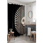 EVPANYA Banyo Perdesi, Boho Kiremit Güneş Desenli Duş Perdesi, Küvet Perdesi 175x200cm