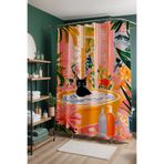 EVPANYA Banyo Perdesi, Kara Kedi Banyosu Desenli Duş Perdesi, Küvet Perdesi 175x200cm
