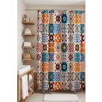EVPANYA Banyo Perdesi, Mozaik Farklı Fayanslar Desenli Duş Perdesi, Küvet Perdesi 175x200cm