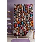 EVPANYA Banyo Perdesi, Renkli Kumsal Taşları Desenli Duş Perdesi, Küvet Perdesi 175x200cm