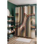 EVPANYA Banyo Perdesi, Retro Kemerler Desenli Duş Perdesi, Küvet Perdesi 175x200cm