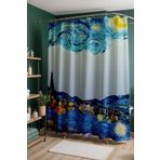 EVPANYA Banyo Perdesi, Sanatsal Tablo Desenli Duş Perdesi, Küvet Perdesi 175x200cm