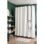 EVPANYA Banyo Perdesi, Şirin Asılı Kedi Desenli Duş Perdesi, Küvet Perdesi 175x200cm