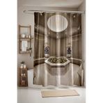 EVPANYA Banyo Perdesi, Türk Hamamı Desenli Duş Perdesi, Küvet Perdesi 175x200cm