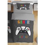 EVPANYA Gamer Oyuncu 12 Desenli Tek Kişilik Bebek Çocuk Nevresim Seti